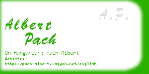 albert pach business card